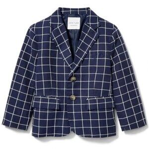 Janie and Jack Tattersall Linen-Cotton Blazer